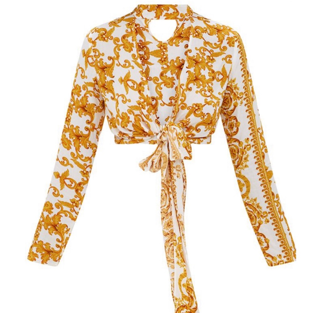 Baroque Print Crop Top